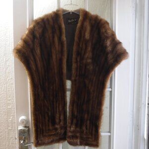 Arctic Genuine Brown Mink Fur Shawl Wrap Stole